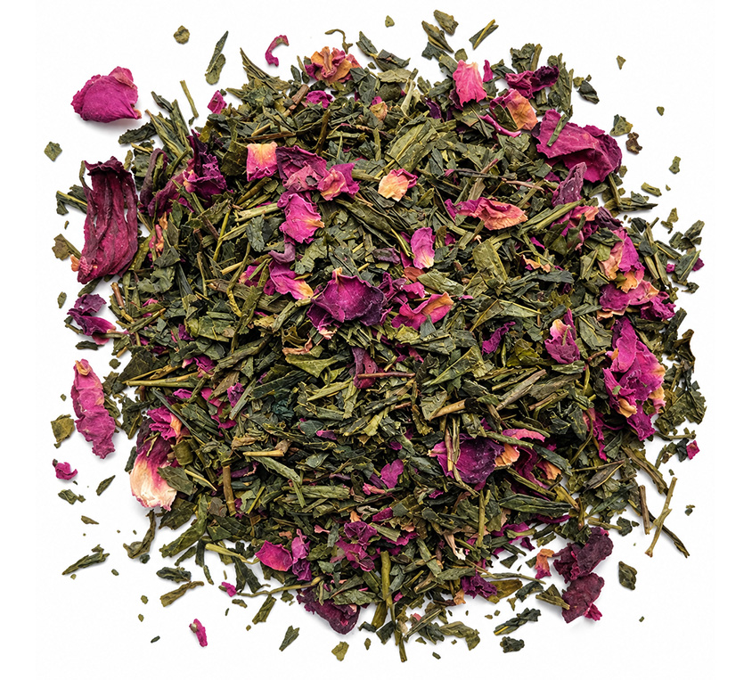 Green Rose Leo Tea – zielona herbata z naturalnym aromatem róży, hibiskusem i płatkami róży